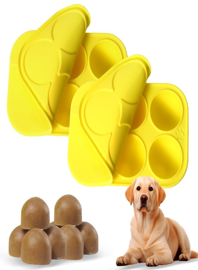 Xyulaan 2Pcs 6 Cavities Silicone Molds for Dog Treats with Lids, Compatible with Woof Pupsicle Large Refill and Power Chewer Pupsicle, Frozen Dog Treat Holder - Image 1